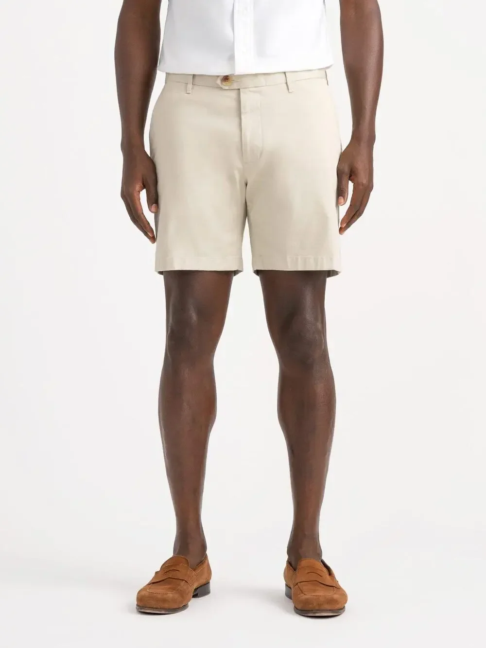 Proper Cloth Mens Chino Shorts Cotton Size 36 Khaki Beige Golf Preppy Stretch